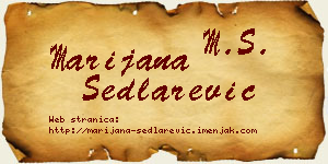 Marijana Sedlarević vizit kartica